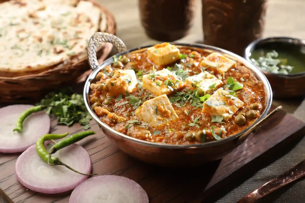 Matar Paneer in bowl