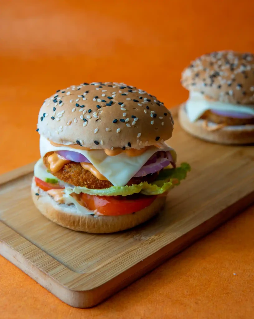 Veg loaded burger with cheese