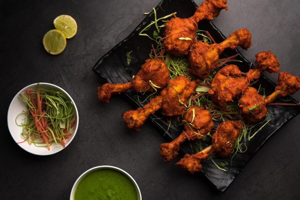Tandoori chicken with chutney