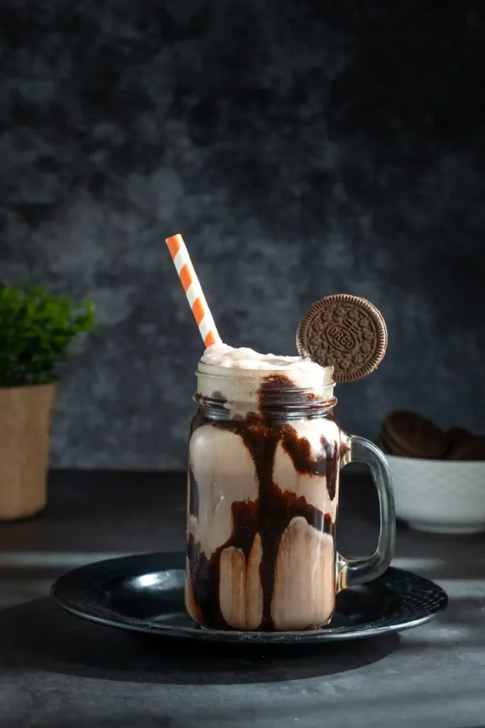 Oreo shake with straw